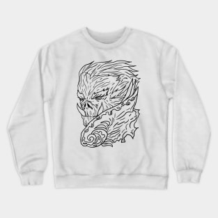 Scary Werewolf Monster Horror Black Lineart Crewneck Sweatshirt